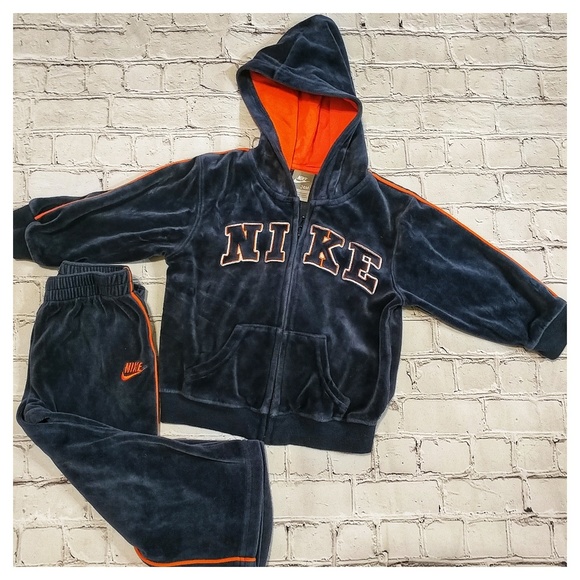 Nike Other - Nike 2 Piece Track Suit Navy & Orange 24 Months